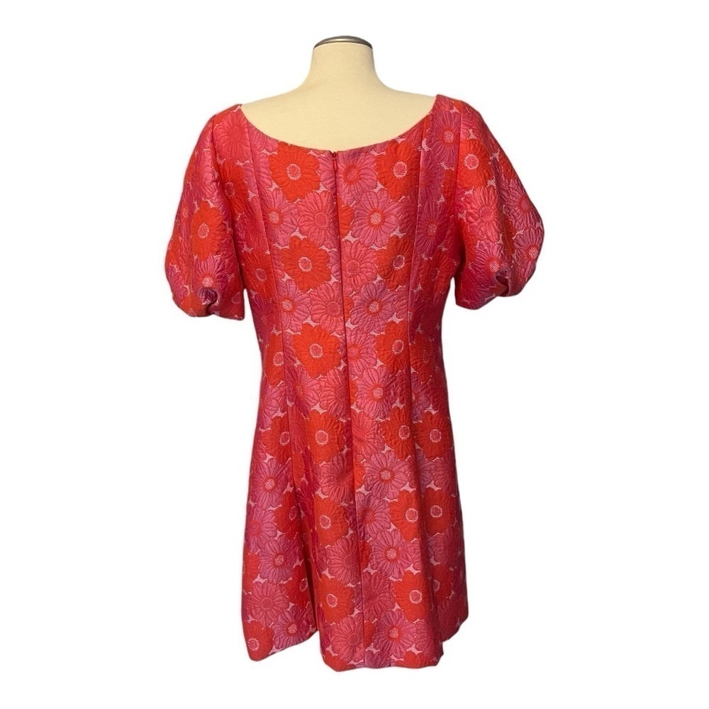Trina Turk Devi Floral Puff-Sleeve Minidress in Red/Pink - Picture 10 of 15